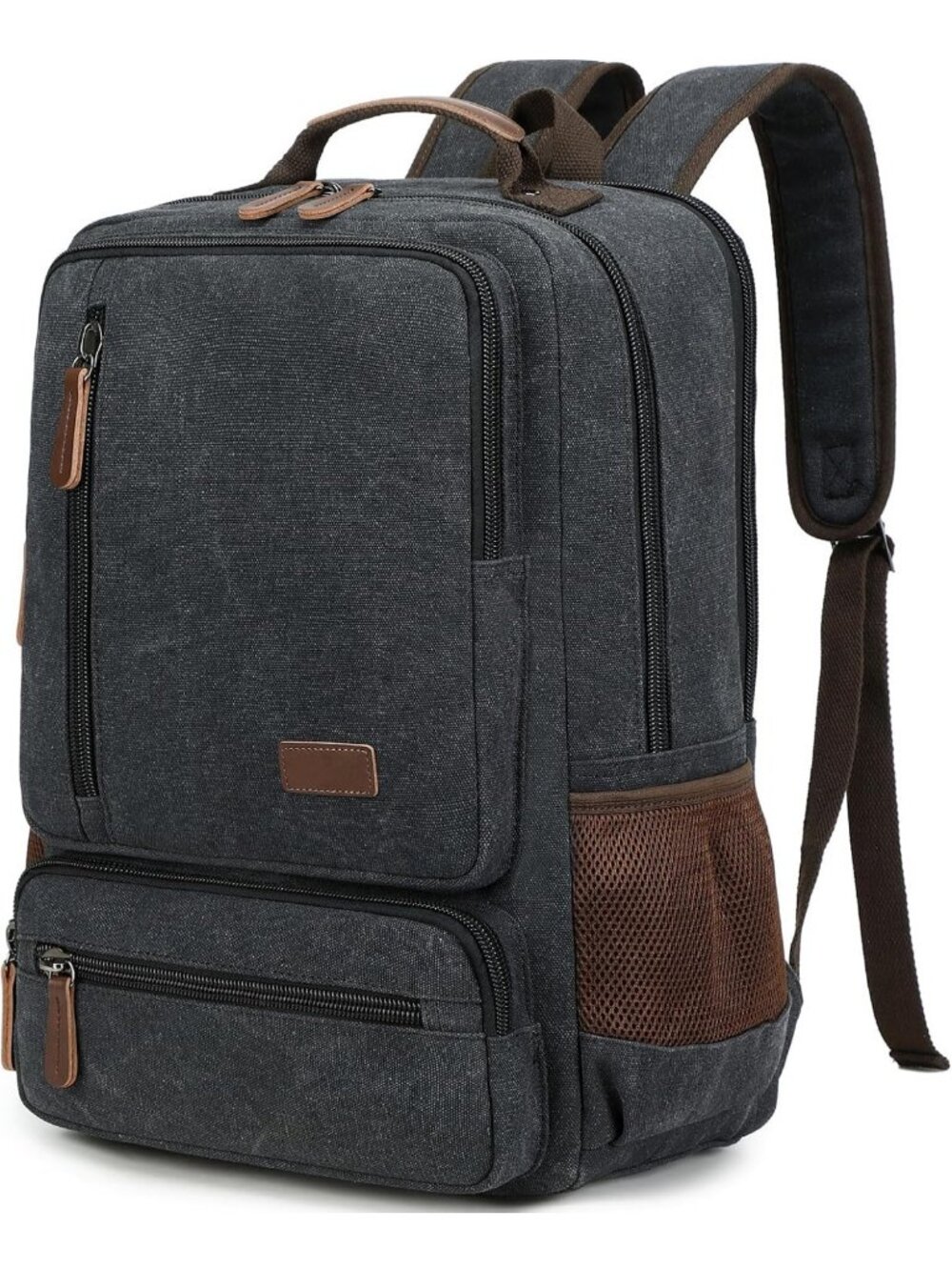 Durable Canvas Laptop Backpack for Travel, Work, College & Hiking - Fits 15.6